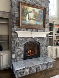 new fireplace indoors