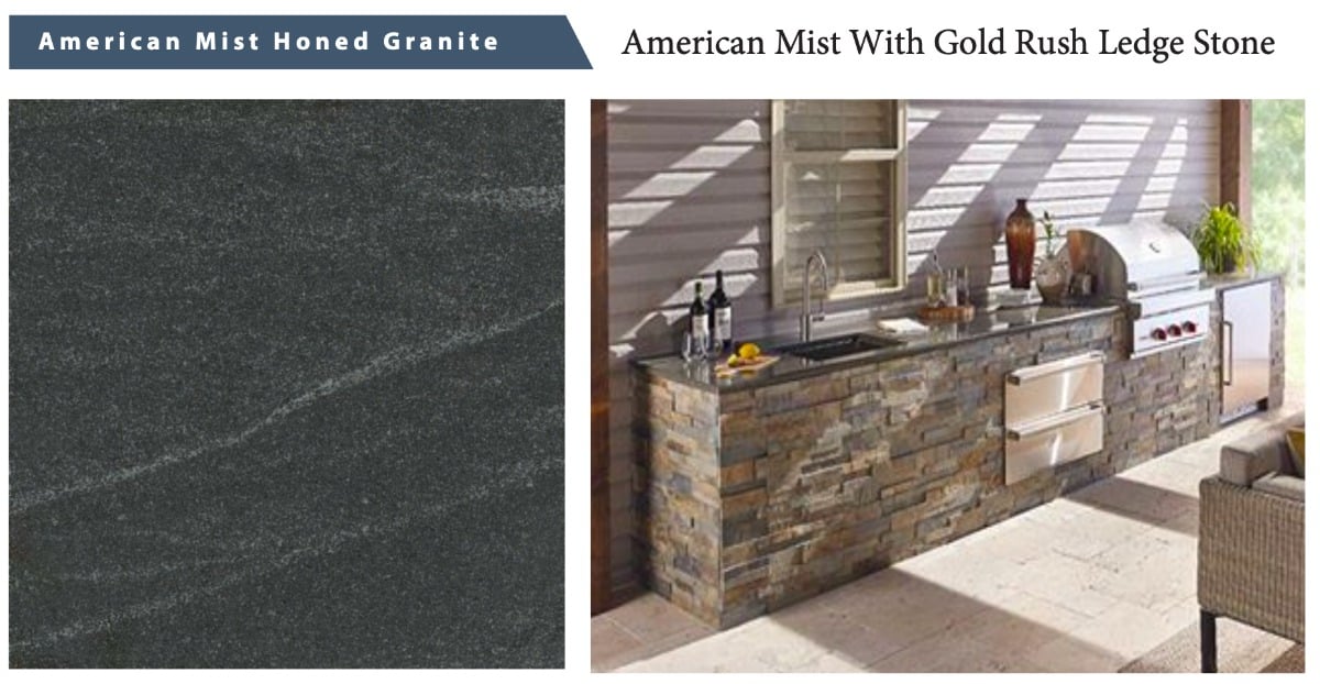 American Mist with Gold Rush Ledge Stone
