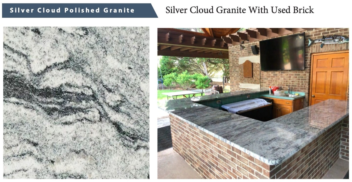 Silver Cloud Granite with Used Brick