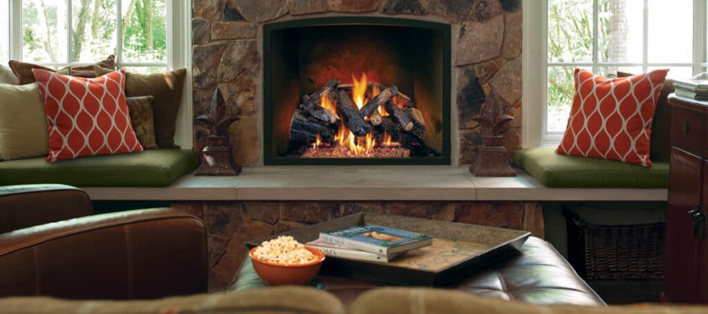 Wood fireplace to gas log conversion