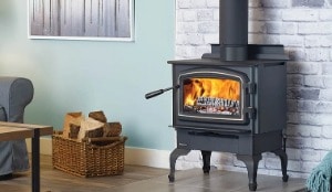 Wood and gas heating stove